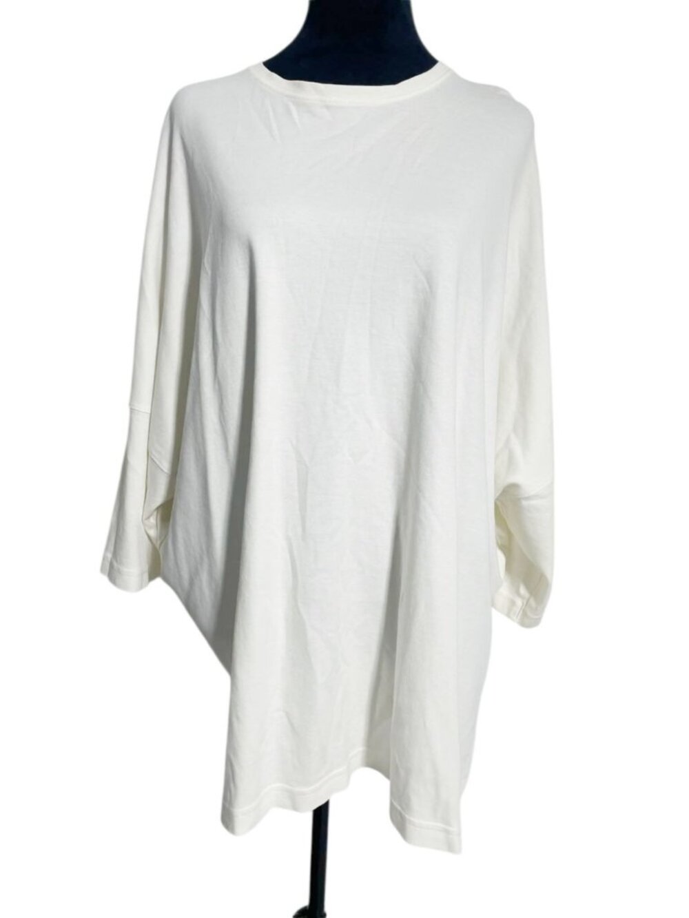 Eskandar Size O/S  Top Blouse Tunic White Pima Cotton